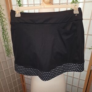 Black Athletic Addidas Skort with Patterned Hem